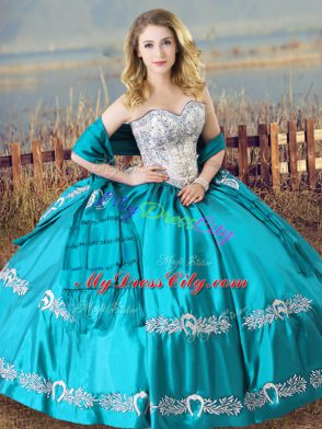 Sleeveless Beading and Embroidery Lace Up 15 Quinceanera Dress