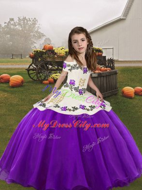 Organza Sleeveless Kids Formal Wear and Embroidery