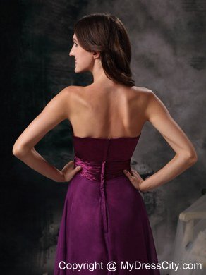 Dark Purple Celebrity Dress Empire Beading Sweetheart Chiffon Floor-length