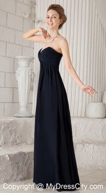 Black Sweetheart Floor-length Bridesmaid Dress with Ruches