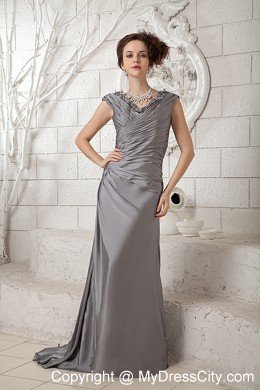The Most Popular Gray V-neck Homecoming Dress with Ruche