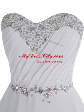 Traditional White Sleeveless Chiffon Zipper for Prom and Party