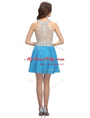 New Arrival Scoop Sleeveless Chiffon Dress for Prom Beading Zipper