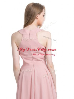 Clearance Scoop Chiffon Sleeveless Knee Length Dress for Prom and Beading