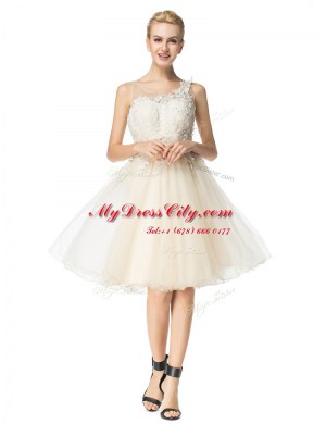Hot Selling Champagne Scoop Zipper Beading Cocktail Dresses Sleeveless