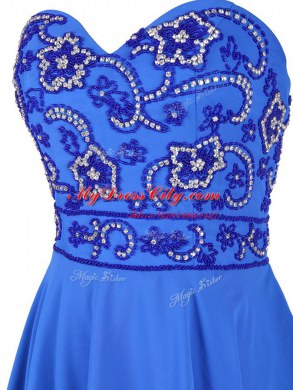High End Sleeveless Chiffon Beading Zipper