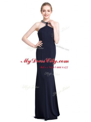 Noble Chiffon Sleeveless Floor Length Prom Dresses and Beading