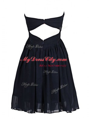 Hot Sale Mini Length Column/Sheath Sleeveless Navy Blue Dress for Prom Zipper