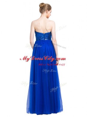 Captivating Royal Blue Prom Dresses Prom and Party and For with Sequins Sweetheart Sleeveless Zipper
