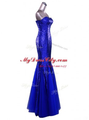 Mermaid Gold Sequined Zipper Strapless Sleeveless Floor Length Prom Gown Sequins