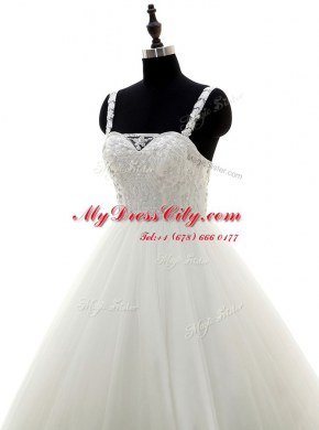 Sleeveless Beading Zipper Wedding Dress