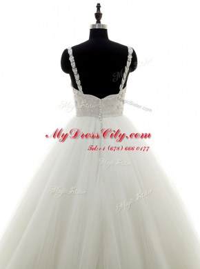 Sleeveless Beading Zipper Wedding Dress