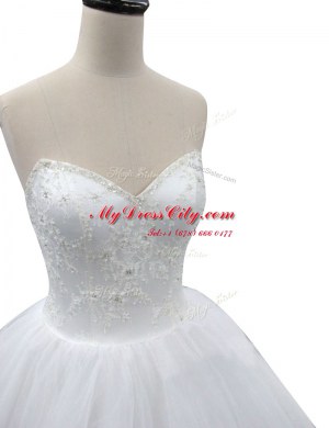 Dramatic Sweetheart Sleeveless Lace Up Bridal Gown Multi-color Organza