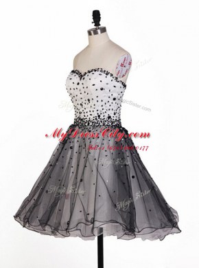 Grey Sweetheart Neckline Beading Dress for Prom Sleeveless Lace Up