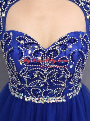 Top Selling Bateau Sleeveless Organza Prom Dresses Beading Zipper