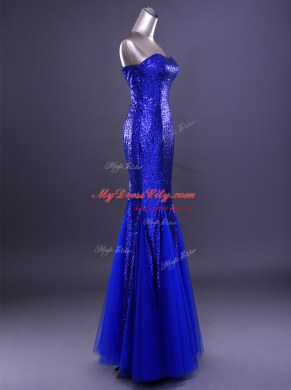 Sumptuous Mermaid Red Zipper Sweetheart Sequins Homecoming Dress Satin and Tulle Sleeveless