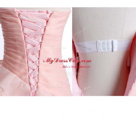 Organza Sleeveless Floor Length Pageant Dress Toddler and Ruffles