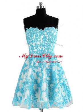 Sweetheart Sleeveless Organza Evening Dress Appliques Zipper