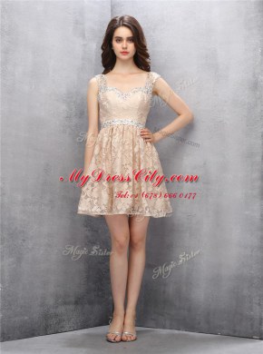 Excellent Straps Sleeveless Lace Beading Backless