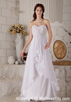 Sweetheart Chiffon Layers Brush Train Bridal Dress with Criss Cross in Front