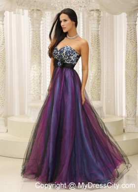 Colorful Tulle Sweetheart Leopard Prom Gowns with Brooch Belt