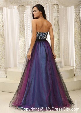 Colorful Tulle Sweetheart Leopard Prom Gowns with Brooch Belt