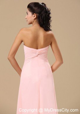 Floral Embellishment Sweetheart Beaded Baby Pink Prom Dresses