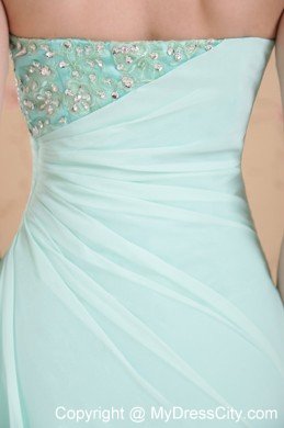 Sweetheart Beaded Ruching Chiffon Apple Green Prom Dresses