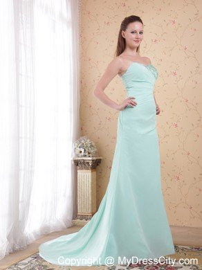 Sweetheart Beaded Ruching Chiffon Apple Green Prom Dresses