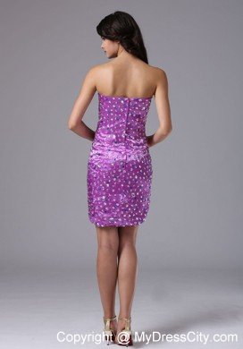 Purple Detachable High-low Prom Dresses with Rhinestones
