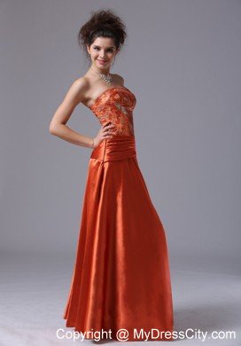 Rust Red Column Strapless Cheap Prom Dresses for Women