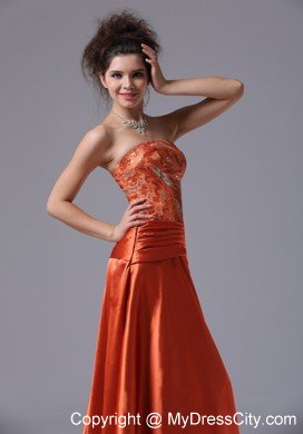 Rust Red Column Strapless Cheap Prom Dresses for Women