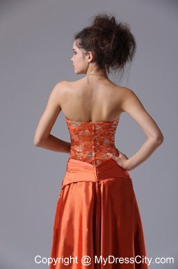 Rust Red Column Strapless Cheap Prom Dresses for Women