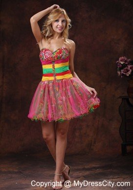 Sweetheart Beaded 2013 Colorful Short Prom Dresses for Girls
