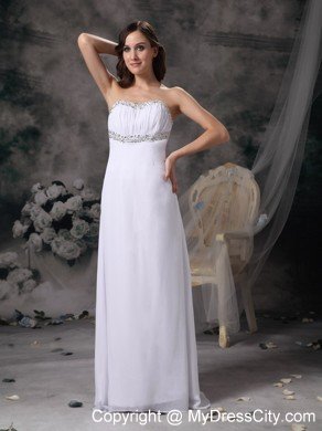 White Sweetheart Beading Prom Gown Dress Chiffon on Sale