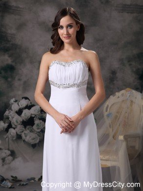 White Sweetheart Beading Prom Gown Dress Chiffon on Sale