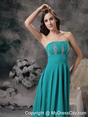 Simple Turquoise Short Prom Homecoming Dress with Beading