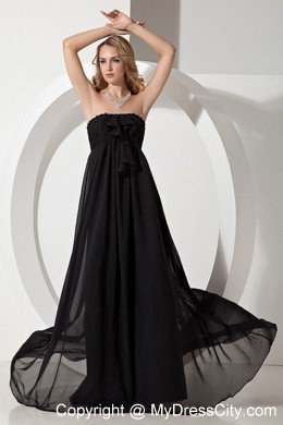 2013 Black Empire Strapless Ruches Chiffon Prom Holiday Dress