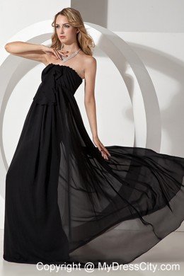 2013 Black Empire Strapless Ruches Chiffon Prom Holiday Dress