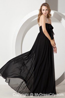 2013 Black Empire Strapless Ruches Chiffon Prom Holiday Dress