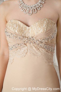 Mermaid Champagne Sweetheart Beading Prom Dress in Party