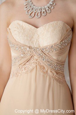 A-line Prom Celebrity Dress with Sweetheart Champagne Appliques