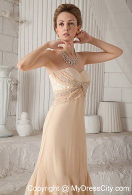 A-line Prom Celebrity Dress with Sweetheart Champagne Appliques