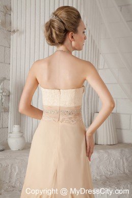 A-line Prom Celebrity Dress with Sweetheart Champagne Appliques