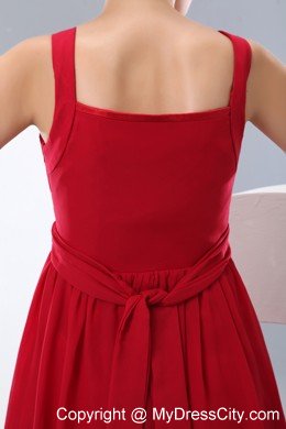 Red Empire Straps Chiffon Beading Short Prom Cocktail Dress