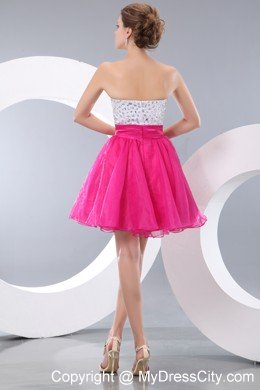 2013 Hot Pink A-line Beading Short Prom Homecoming Dress