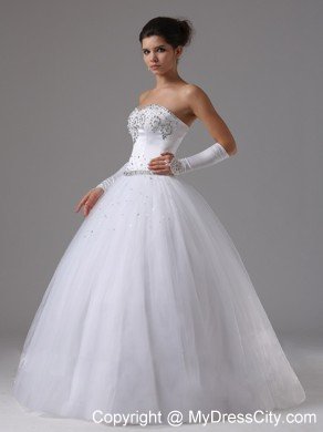 Ball Gown Beaded Decorated Bust Sweetheart Modest Bridal dress