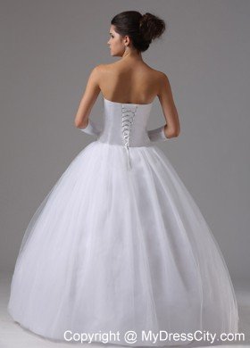 Ball Gown Beaded Decorated Bust Sweetheart Modest Bridal dress
