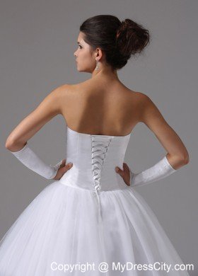 Ball Gown Beaded Decorated Bust Sweetheart Modest Bridal dress