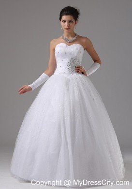 Sweetheart Ball Gown Wedding Dress with Beading Decorated Waist
